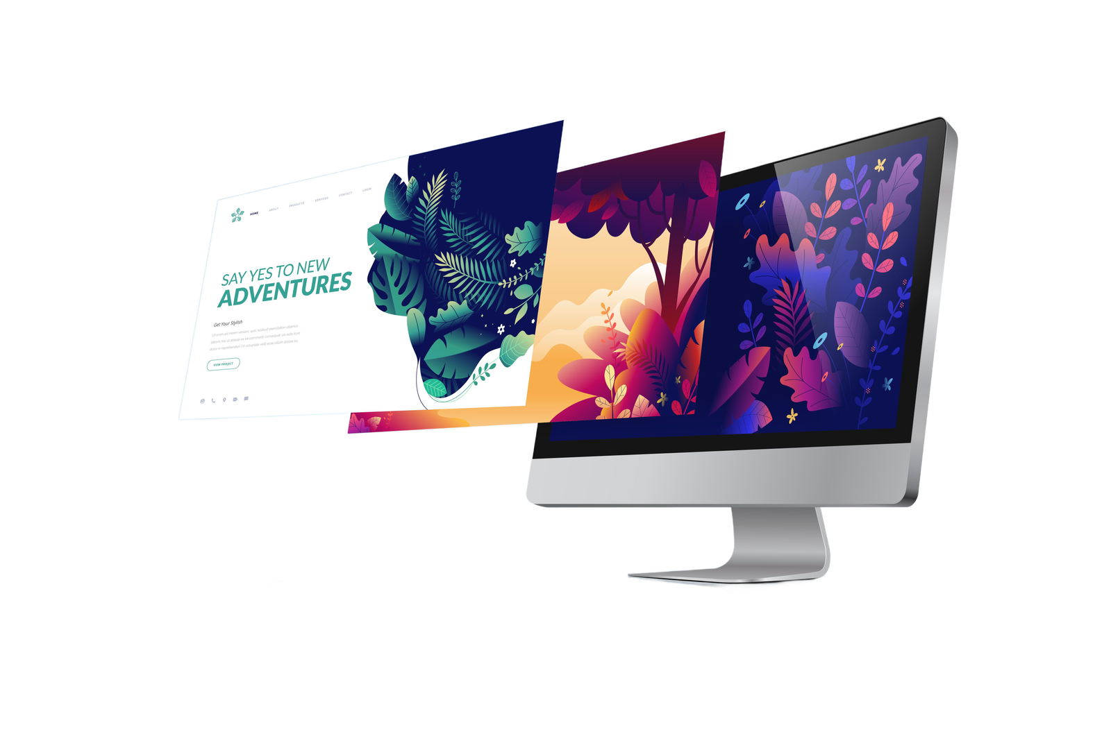 Web design mockup showcasing a clean business website